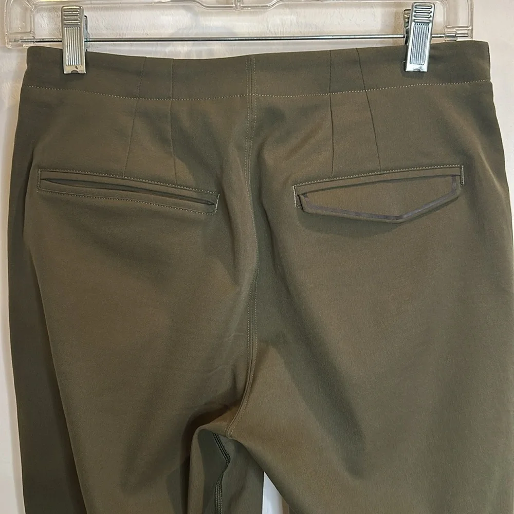 LULULEMON WOMENS PANTS STRETCH COMFORT IN A DRESSIER PANT OLIVE GREEN SIZE 4
